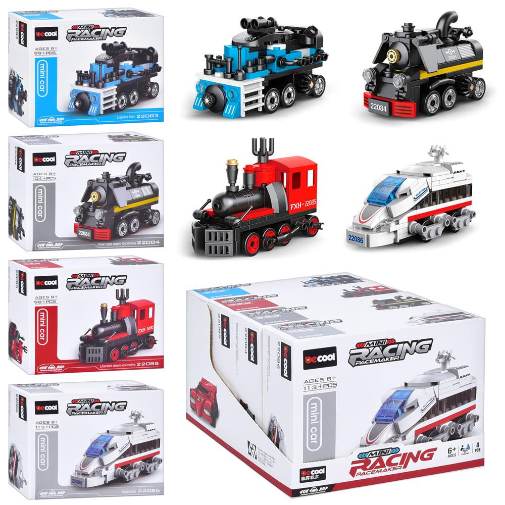 Конструктор залізничний транспорт, від 98 деталей, 4 види, 4 шт. у дисплеї 22083-22086, фото 1