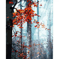 Набор для росписи по номерам картина по номерам Оранжевый лес Strateg размером 40х50 см (GS1346)