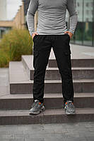 Штаны мужские черные с обьемными карманами Стильные мужские спортивные штаны Штаны прямые мужские XL