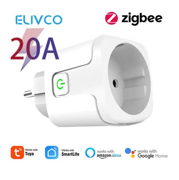 Zigbee Розетка 16А 20А Tuya Smart Life