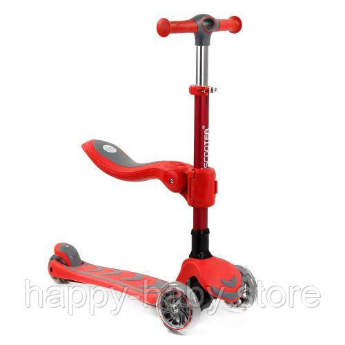 Самокат із сидінням "Best Scooter", червоний, фото 1