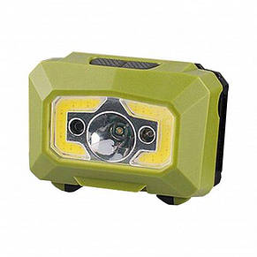 Світлодіодний ліхтар EUROLAMP налобний 3W COB Red Light 3хААА зелений (HL-3W(green)), фото 2