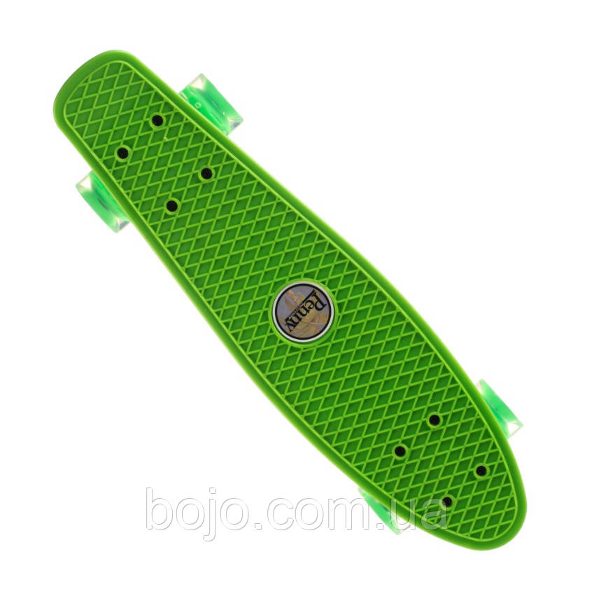 Пенні борд салатовий скейт 23 з колесами що світяться Penny Board до 80 кг
