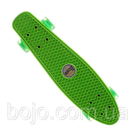 Пенні борд салатовий скейт 23 з колесами що світяться Penny Board до 80 кг, фото 1