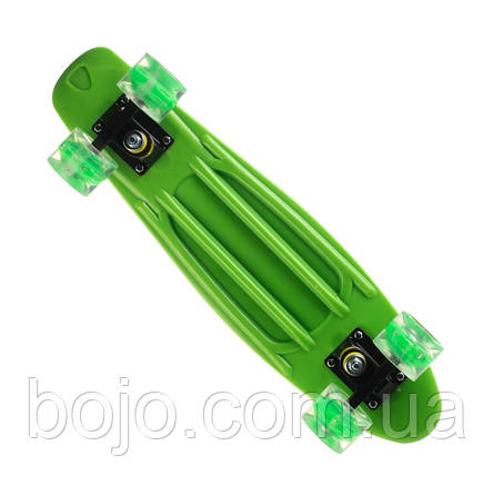 Пенні борд салатовий скейт 23 з колесами що світяться Penny Board до 80 кг, фото 3