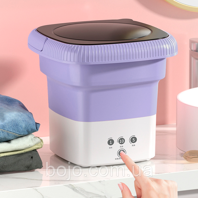 Складна міні пральна машина силіконова Maxtop washing machine MP-2690 , фіолетова