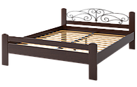 Кровать деревянная Амелия с элементами ковки Camelia 160х190(200), Дуб, Лак
