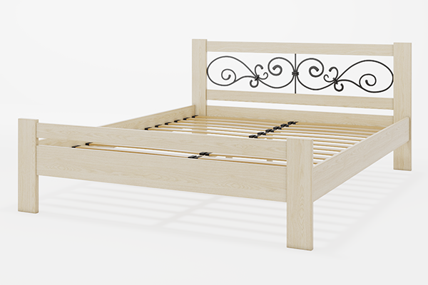 Кровать деревянная Жасмин с элементами ковки Camelia 160х190(200), Бук, Лак - фото 7 - id-p1968107092