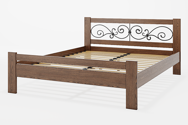 Кровать деревянная Жасмин с элементами ковки Camelia 160х190(200), Бук, Масло - фото 10 - id-p1968107093