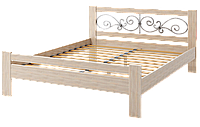 Кровать деревянная Жасмин с элементами ковки Camelia 160х190(200), Дуб, Масло