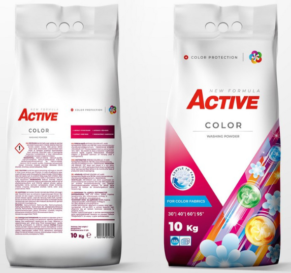 Сипучий пральний порошок Active Color 10кг ПАКЕТ 4820196010784