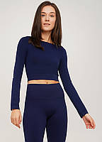 Топ спортивний з довгим рукавом Giulia Crop Top блакитного чорного темно-синього бордового кольорів розміри S/M L/XL, фото 5