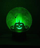 3d-светильник Хеллоуин Хэллоуин Тыква, 3д-ночник, несколько подсветок (на батарейке), брутальный подарок