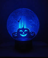 3d-светильник Хэллоуин Хеллоуин Тыква, 3д-ночник, несколько подсветок (батарейка+220В), подарок бруталу