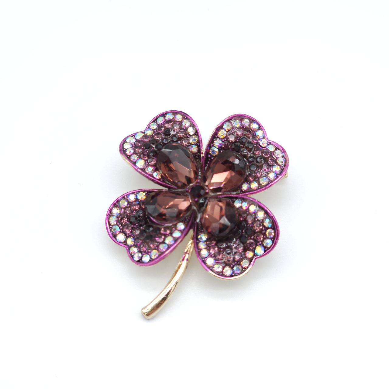 Брошка конюшина 45х35мм Бузкова, фото 1