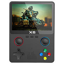 Портативна ігрова приставка X6 10000 ігор / 3.5'' IPS, 640x480 / AV вихід / консоль, ретро / 2000 mAh Black