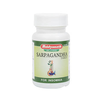 Препарат для зниження кров'яного тиску SARPAGANDHA BAIDYANATH 50 таб, Сарпагандха заспокійливий засіб