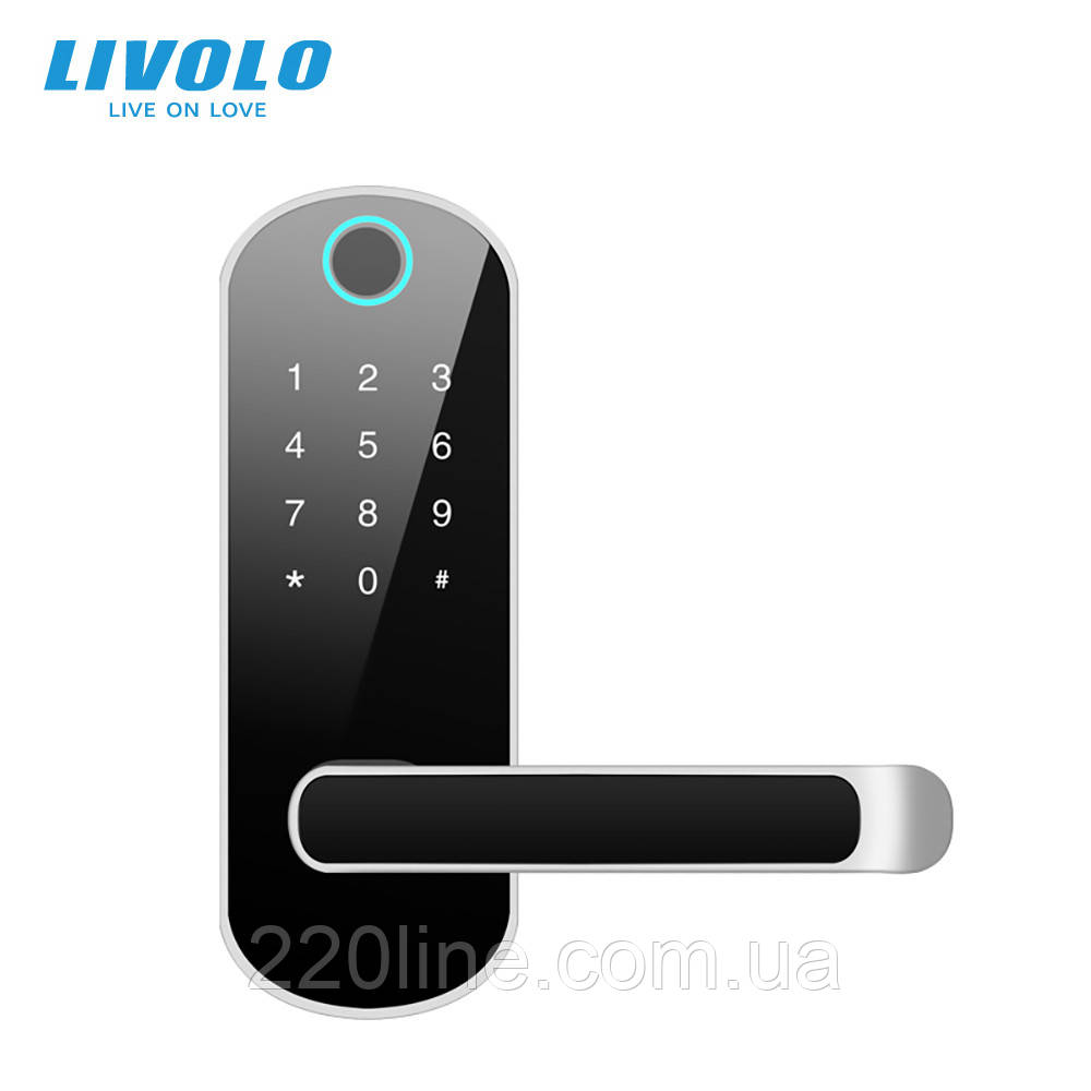 Умный биометрический замок со сканером отпечатка пальца Livolo черный (VL-SHL009) L2 - фото 5 - id-p1968138099