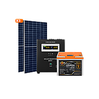 Солнечная электростанция (СЭС) 1.5kW АКБ 2.16kWh (литий) 100 Ah Премиум L2