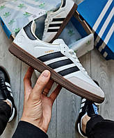 Кроссовки Adidas Samba White-Grey-Black Мужские кеды Адидас Самба 42,43,44 размеры