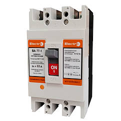 Автоматичний вимикач ВА77-1-63 3п 6А 8-12In 400В Electro