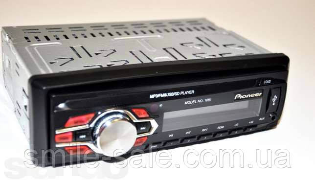 Автомагнітола Pioneer 1091 з USB, FM, MP3 + знімна панель! НОВА