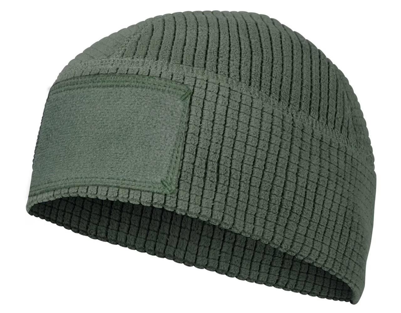 Шапка зимова на флісі тактична Helikon Range Beanie Grid Fleece - Olive Green