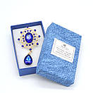 Вінтажна брошка 70х35 Синя, фото 4