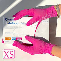 Перчатки нитриловые ярко розового цвета Medicom SafeTouch Advanced Magenta размер XS, 100 шт