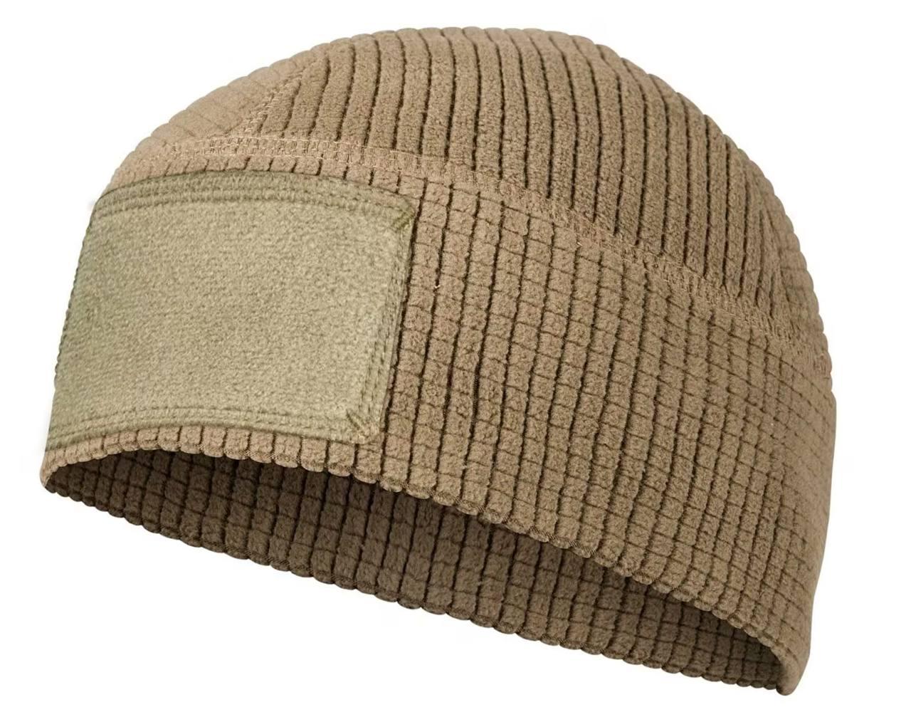 Шапка зимова на флісі тактична Helikon Range Beanie Grid Fleece - Coyote
