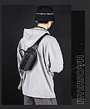 Нова модна чоловіча спортивна поясна сумка, водовідштовхувальна, повсякденна сумка через плече, фото 2