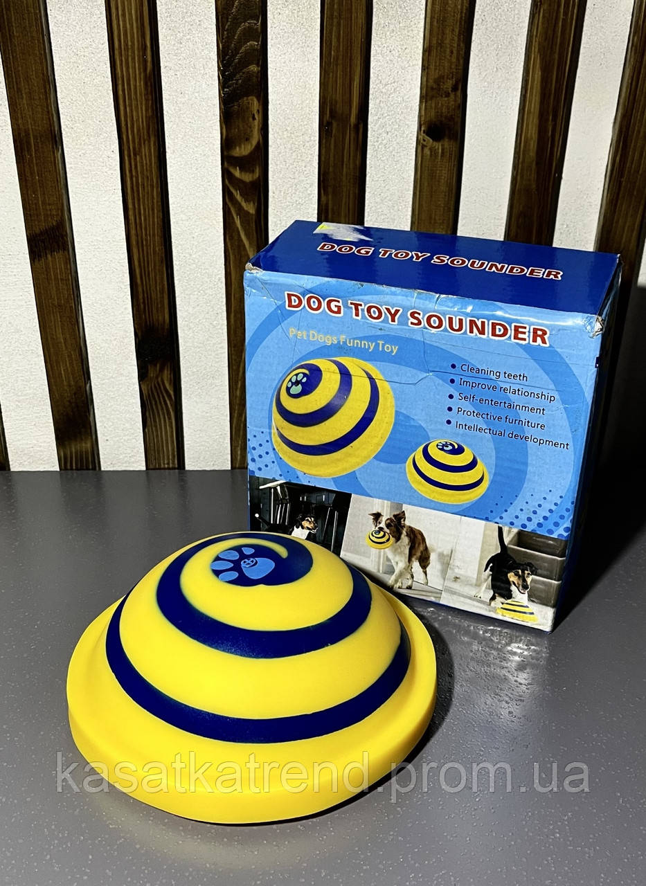 Игрушка пищалка для собак со звуком диск Woof Glider Dog Toy Sounder - фото 1 - id-p1968168435