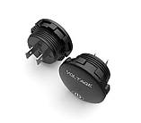 Вольтметр врізний з кнопкою вимкнення та відсотками заряду. Червоний, фото 4