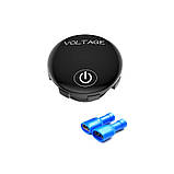 Вольтметр врізний з кнопкою вимкнення та відсотками заряду. Червоний, фото 3