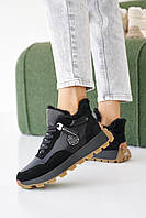 Жіночі кросівки шкіряні зимові чорні Yuves 650 хутро, Розмір: 36, 37, 38, 39