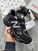 Черные мужские кроссовки New Balance осень-весна, стильные молодежные кроссовки Нью Баланс текстиль-замша