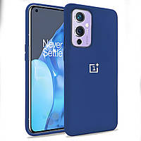 Чохол силіконовий для OnePlus 9 синій матовий бампер із мікрофіброю софт тач