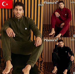 Чоловіча піжама зимова на блискавці олива