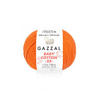 Пряжа Gazzal Baby Cotton 25 (Беби Коттон 25) - 3419 яркий оранж.