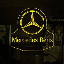 Акриловий світильник-нічник Mercedes-Benz жовтий tty-n000515