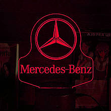 Акриловий світильник-нічник Mercedes-Benz червоний tty-n000514