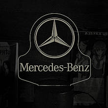 Акриловий світильник-нічник Mercedes-Benz білий tty-n000516