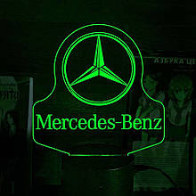 Акриловий світильник-нічник Mercedes-Benz зелений tty-n000513