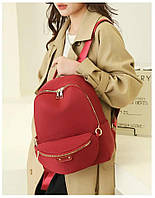 Рюкзак жіночий з бананкою Червоний нейлоновий 32*26 см. арт 1061-2