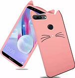 3D Чохол для Huawei Honor 9 Lite Котик з вушками і вусиками, фото 3