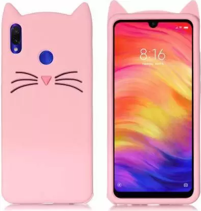 3D Чохол для Xiaomi Redmi Note 7/Note 7 Pro Котик з вушками і вусиками, фото 1