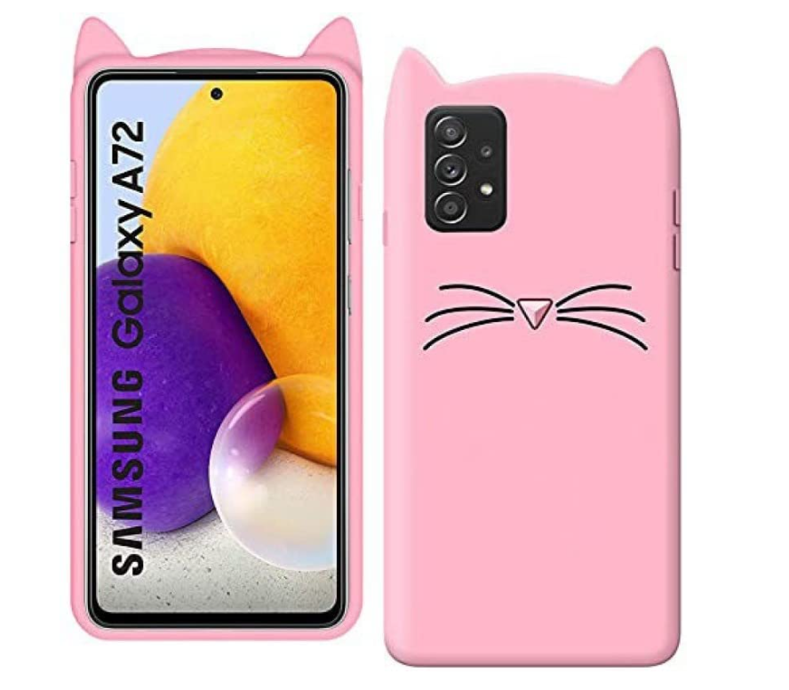 3D Чохол для Samsung Galaxy A72 (SM-A725FZ) Котик з вушками і вусиками, фото 1