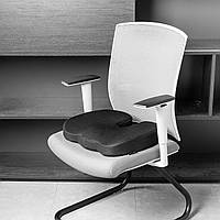 Ортопедична подушка на стілець для розвантаження хребта м'яка чорна подушка для офісного стільця