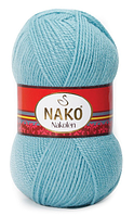 Нитки пряжа для в'язання напіввовна NAKOLEN Наколен  № 10036 - блакитний