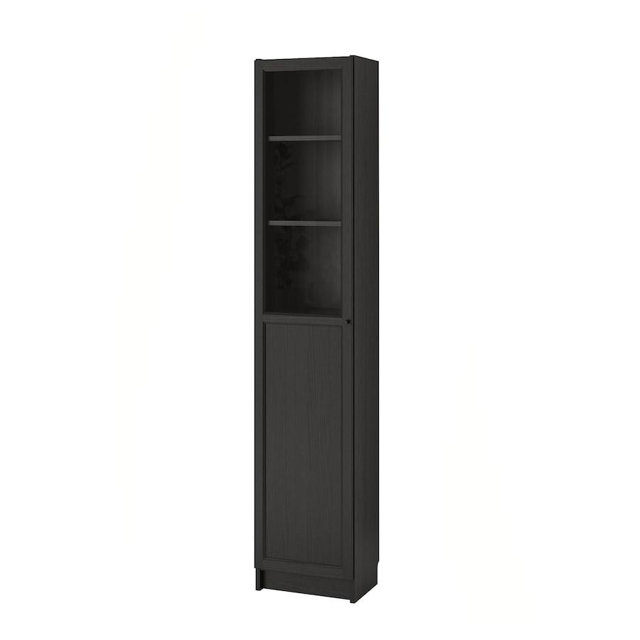 IKEA BILLY/OXBERG Книжкова шафа з дверима, чорно-коричневий, скло (692.874.10)